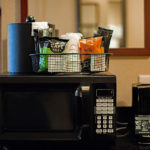 guest room microwave and coffee maker